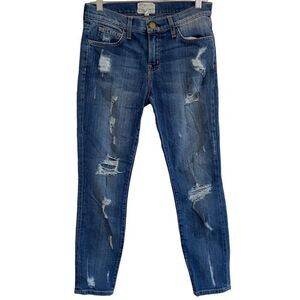 CURRENT/ELLIOTT Distressed Ankle Jeans
